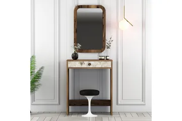 Ameias Sminkebord 70 cm - Valnøtt/Hvit/Marmor - Møbler - Bord - Sminkebord & toalettbord