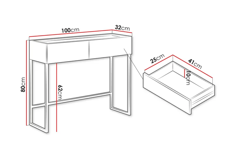 Amelus Sminkebord 100 cm - Cashmere - Møbler - Bord - Sminkebord & toalettbord