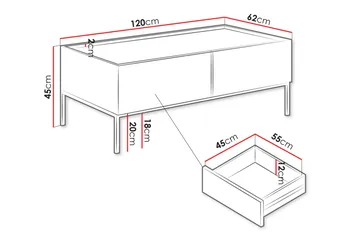 Amelus Sofabord 120 cm - Brun - Møbler - Bord - Sofabord