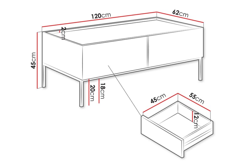 Amelus Sofabord 120 cm - Brun - Møbler - Bord - Sofabord