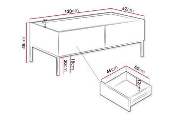 Amelus Sofabord 120 cm - Brun - Møbler - Bord - Sofabord