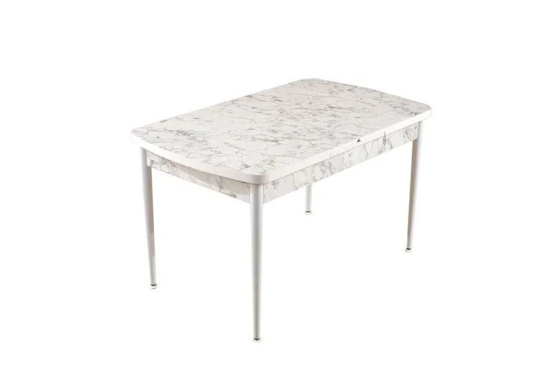 Amerbach Spisebord 132 cm Rektangulær, Hvit/Grå