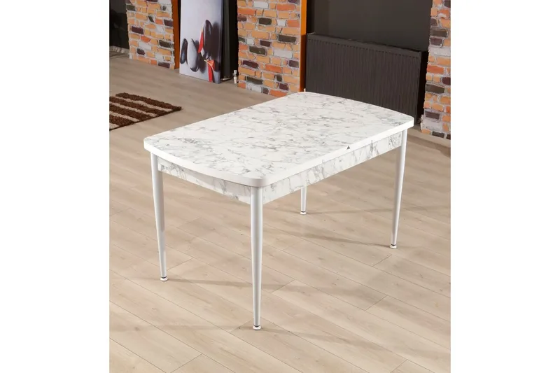 Amerbach Spisebord 132 cm Rektangulær - Hvit/Grå - Møbler - Bord - Spisebord & kjøkkenbord