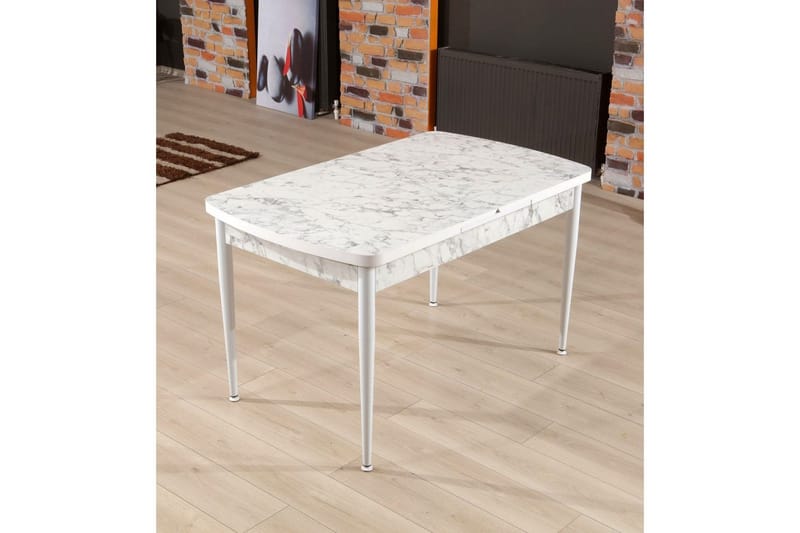Amerbach Spisebord 132 cm Rektangulær - Hvit/Grå - Møbler - Bord - Spisebord & kjøkkenbord