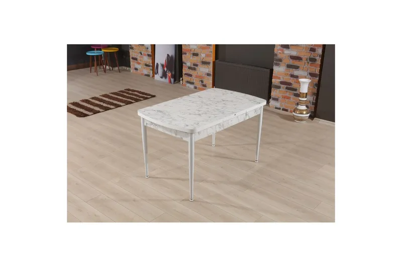 Amerbach Spisebord 132 cm Rektangulær - Hvit/Grå - Møbler - Bord - Spisebord & kjøkkenbord