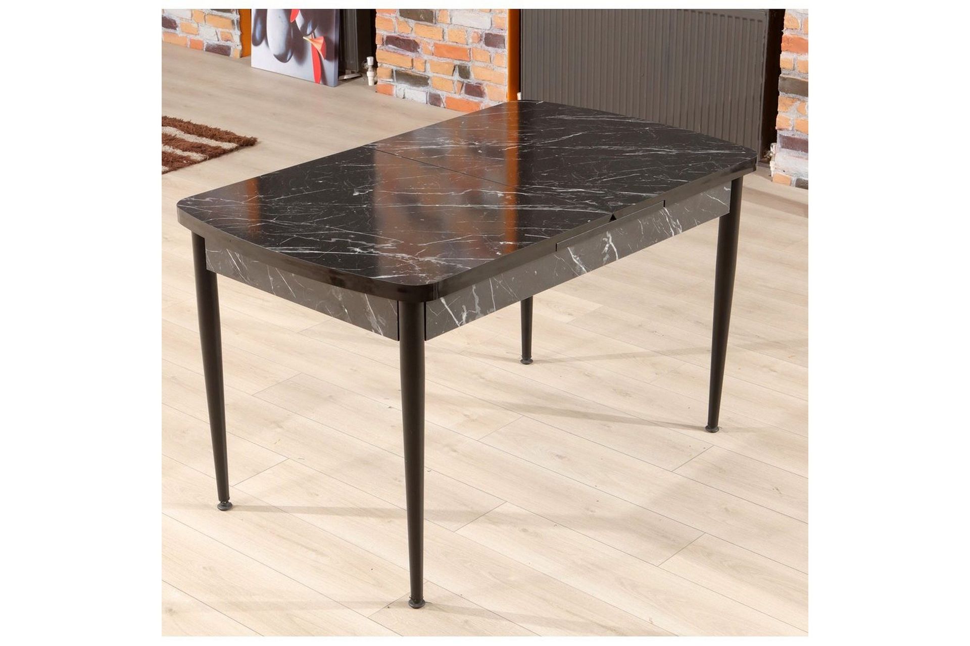 Amerbach Spisebord 132 cm Rektangulær - Sort/Hvit