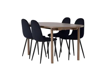Andy Spisebord 180x90 cm Brun med 4 Polar Kjøkkenstoler - Møbler - Bord - Spisegrupper