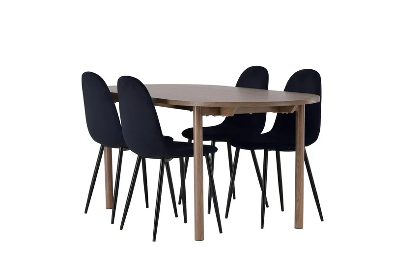 Andy Spisebord 180x90 cm Brun med 4 Polar Kjøkkenstoler - Møbler - Bord - Spisegrupper