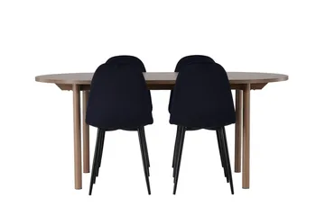 Andy Spisebord 180x90 cm Brun med 4 Polar Kjøkkenstoler - Møbler - Bord - Spisegrupper