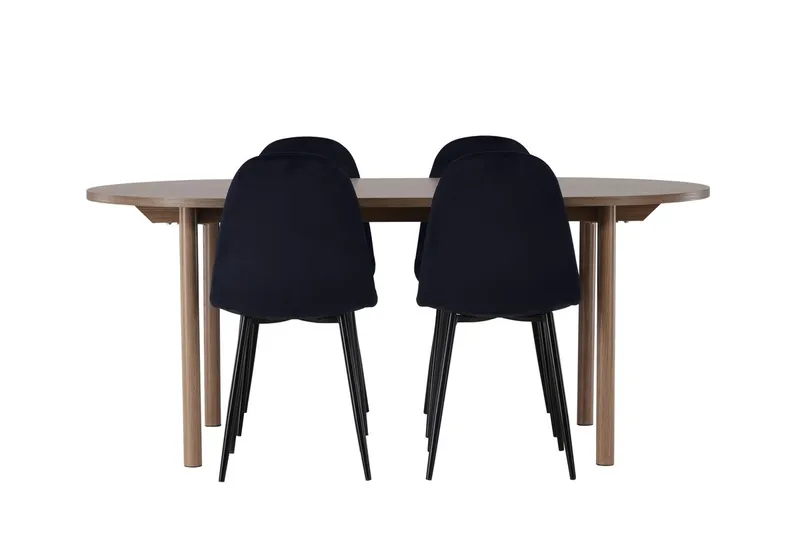 Andy Spisebord 180x90 cm Brun med 4 Polar Kjøkkenstoler - Møbler - Bord - Spisegrupper