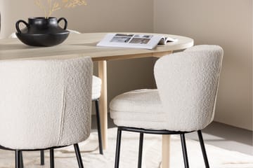 Andy Spisegruppe 180 cm Oval med 4 Agnes stoler - Whitewash/Hvid - Møbler - Bord - Spisegrupper