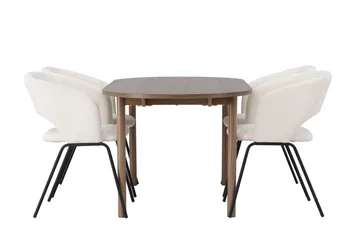 Andy Spisegruppe 180 cm Oval med 4 Day Stoler - Sort - Møbler - Bord - Spisegrupper