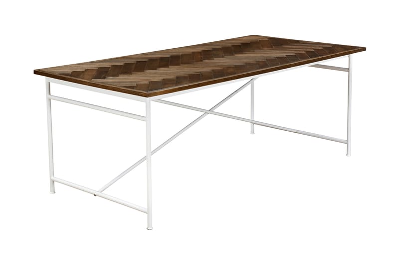 Antwerp Spisebord 200 cm - Hvit/Brun - Spisebord & kjøkkenbord