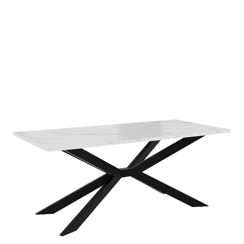 Aplung Spisebord 190 cm Rektangulær, Hvit/Svart