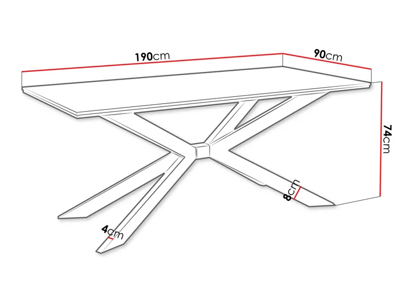 Aplung Spisebord 190 cm Rektangulær - Svart/Brun - Møbler - Bord - Spisebord & kjøkkenbord