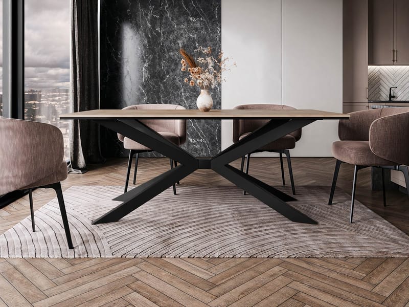 Aplung Spisebord 190 cm Rektangulær - Svart/Brun - Møbler - Bord - Spisebord & kjøkkenbord