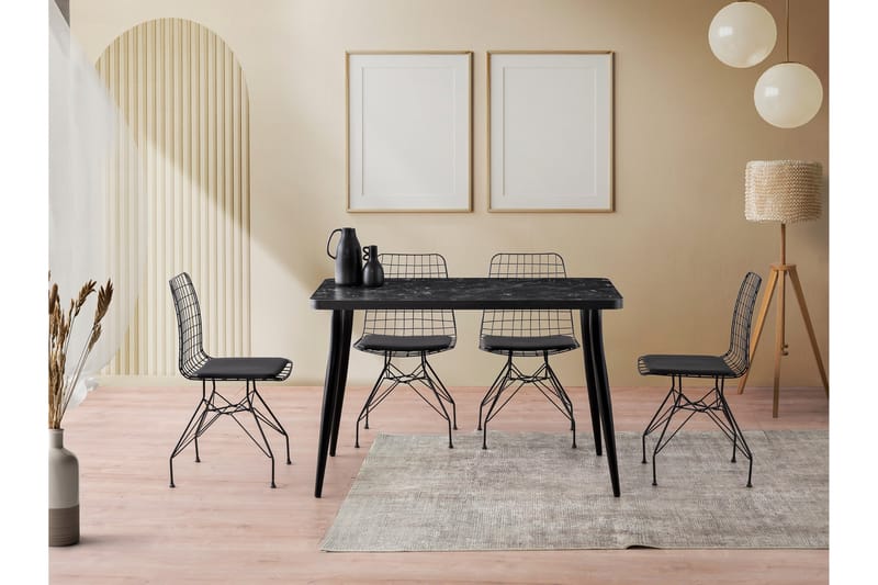 Armenia Spisebord 120 cm Rektangulær - Svart - Møbler - Bord - Spisebord & kjøkkenbord