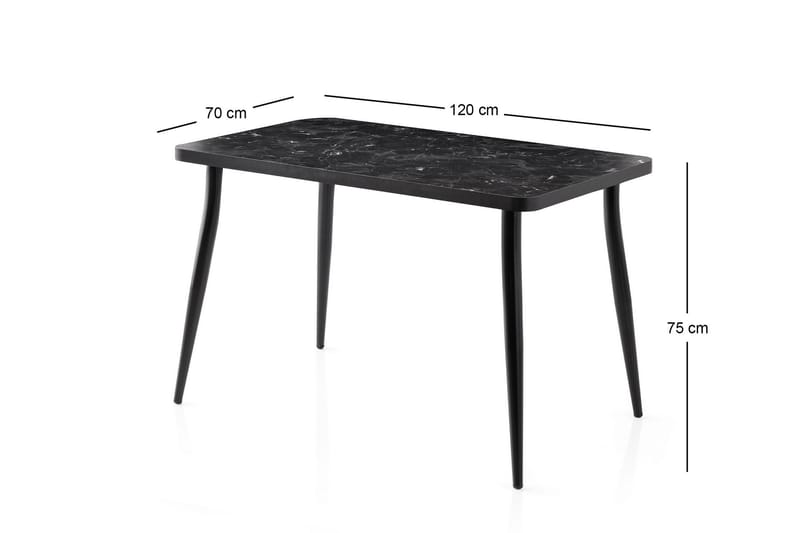 Armenia Spisebord 120 cm Rektangulær - Svart - Møbler - Bord - Spisebord & kjøkkenbord