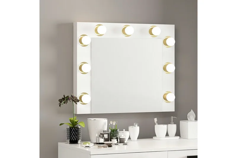 Armin Sminkebord 72 cm - Hvit - Møbler - Bord - Sminkebord & toalettbord - Sminkebord med speil