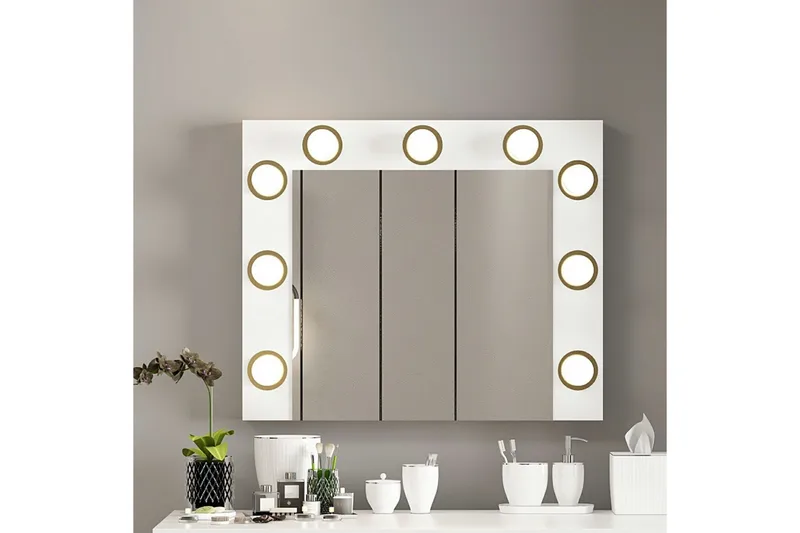 Armin Sminkebord 72 cm - Hvit - Møbler - Bord - Sminkebord & toalettbord - Sminkebord med speil