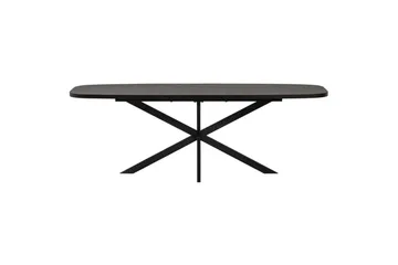 Arros Stort Uttrekkbart Rektangulært Spisebord 220 cm med Mørkt Tre- og Metallutseende - Svart - Møbler - Bord - Spisebord & kjøkkenbord