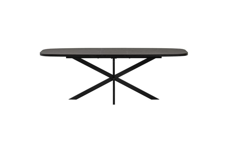 Arros Stort Uttrekkbart Rektangulært Spisebord 220 cm med Mørkt Tre- og Metallutseende - Svart - Møbler - Bord - Spisebord & kjøkkenbord