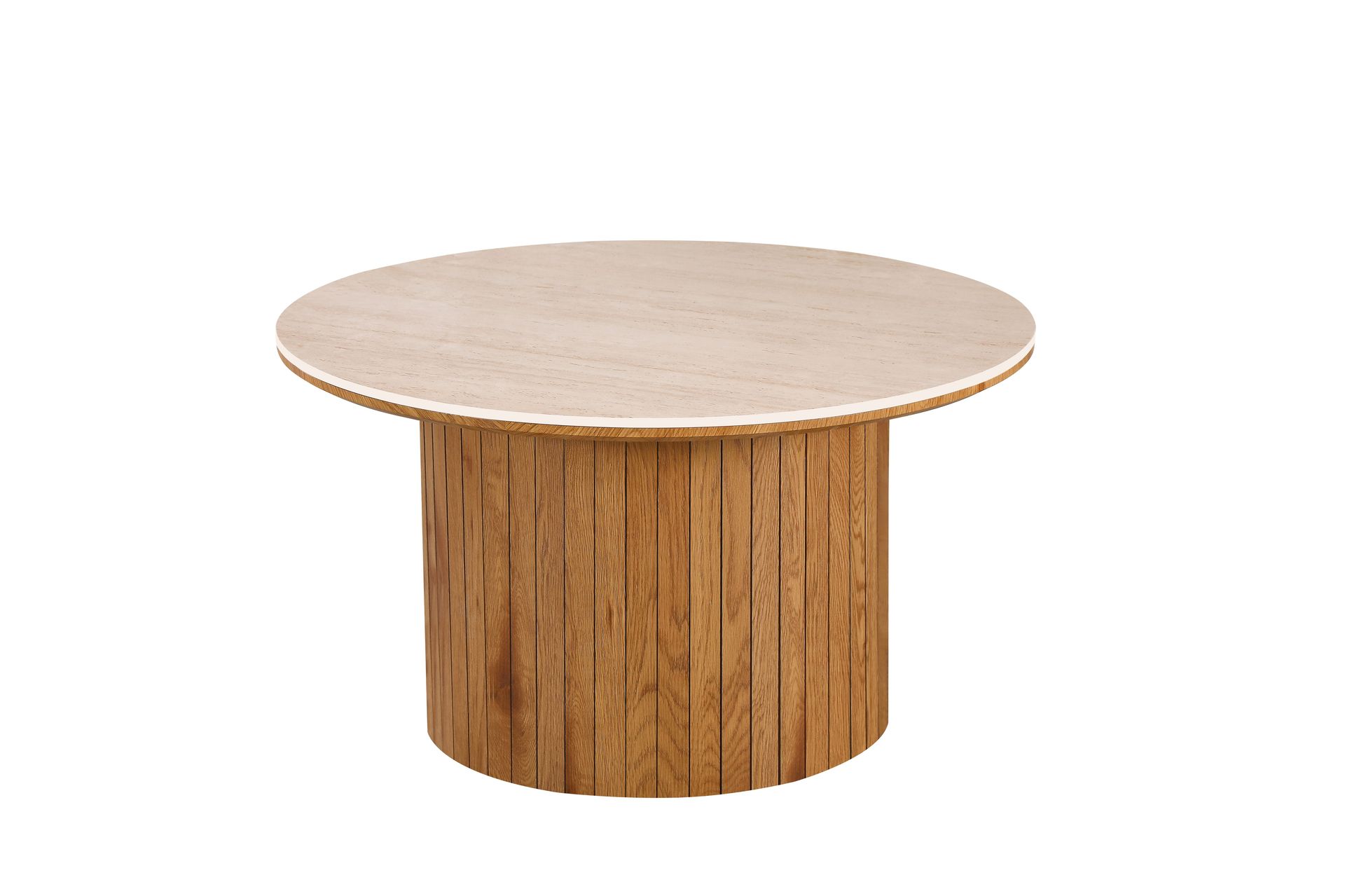 Arvo sofabord rundt 80 cm travertin - Eik