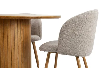 Arvo spisegruppe rund 120 cm eik med 4 Greya spisestoler - Eik - Møbler - Bord - Spisegrupper