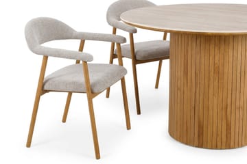 Arvo Spisegruppe rund 120 cm Eik med 4 Ronja Spisestoler - Eik - Møbler - Bord - Spisegrupper