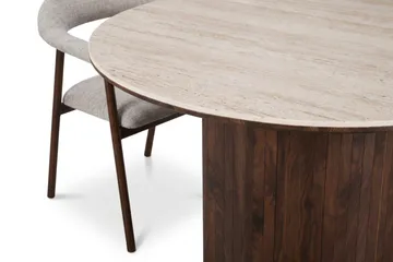 Arvo Spisegruppe rund 120 cm Valnøtt med 4 Ronja Spisestoler - Valnøtt - Møbler - Bord - Spisegrupper