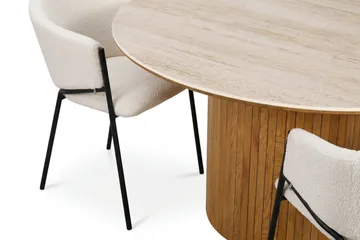 Arvo Spisegruppe rund 150 cm Eik med 6 Filip Spisestoler - Eik - Møbler - Bord - Spisegrupper