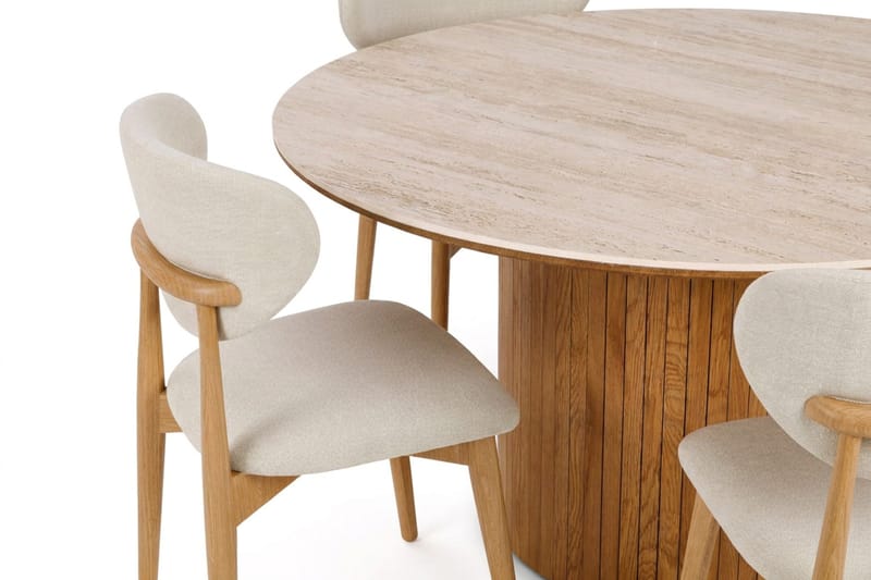 Arvo spisegruppe rund 150 cm eik med 6 Molly spisestoler - Eik - Møbler - Bord - Spisegrupper