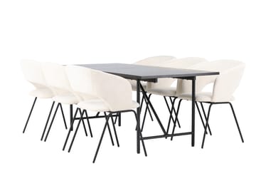 Astrid Spisegruppe 200 cm Rektangulær med 6 Day Stoler - Sort - Møbler - Bord - Spisegrupper