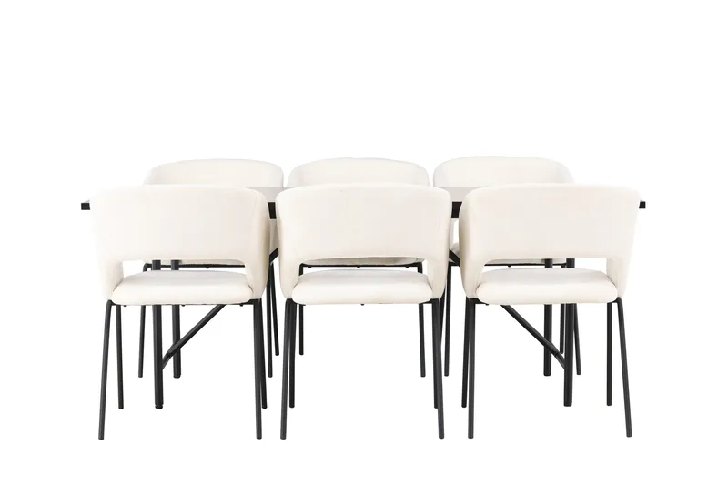 Astrid Spisegruppe 200 cm Rektangulær med 6 Day Stoler, Sort