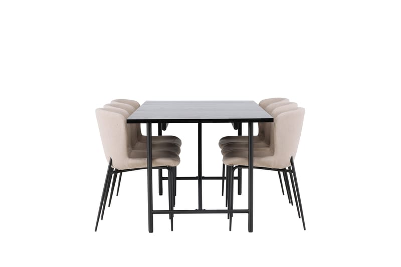 Astrid Spisegruppe 200 cm Rektangulær med 6 Modesto Stoler - Beige - Møbler - Bord - Spisegrupper