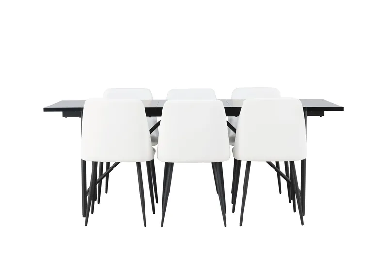 Astrid Spisegruppe 200 cm Rektangulær med 6 Night Stoler, Sort