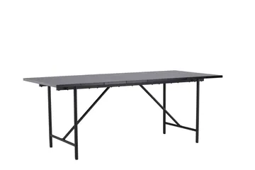 Astrid Stort Rektangulært Spisebord 200 cm med Valnøtt- og Metallutseende - Svart - Møbler - Bord - Spisebord & kjøkkenbord