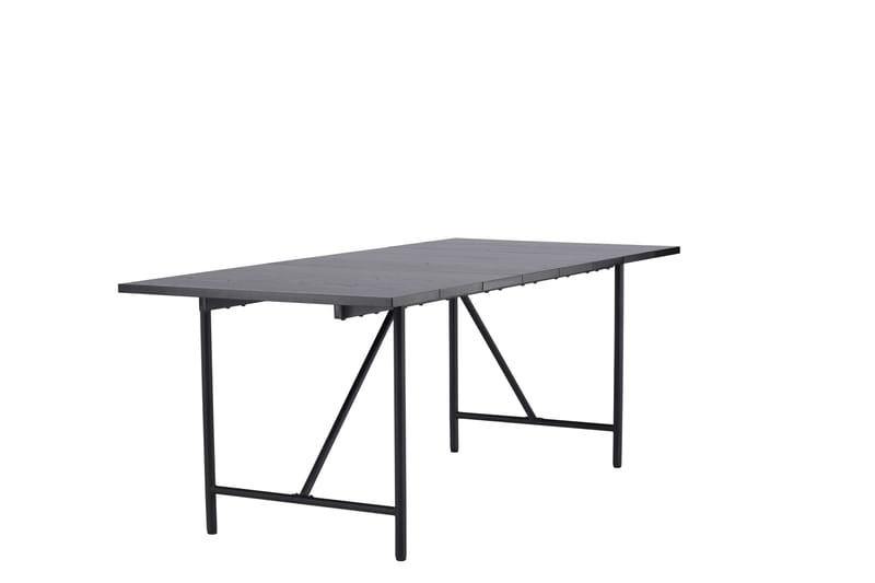 Astrid Stort Rektangulært Spisebord 200 cm med Valnøtt- og Metallutseende - Svart - Møbler - Bord - Spisebord & kjøkkenbord