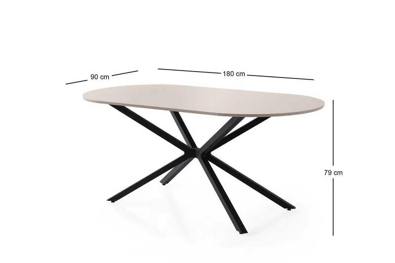 Aura Spisebord 180 cm Rektangulært - Hvit - Møbler - Bord - Spisebord & kjøkkenbord