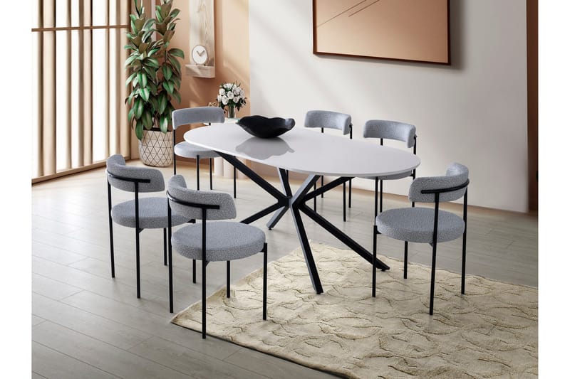 Aura Spisebord 180 cm Rektangulært - Hvit - Møbler - Bord - Spisebord & kjøkkenbord