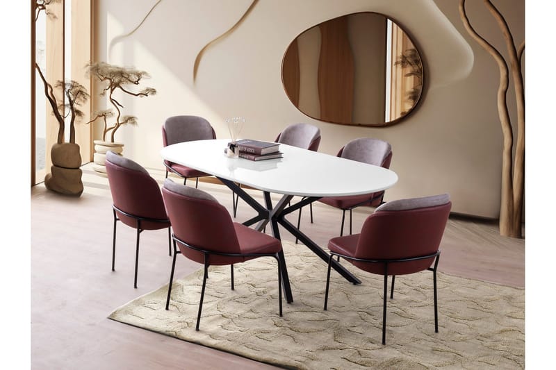 Aura Spisebord 180 cm Rektangulært - Hvit - Møbler - Bord - Spisebord & kjøkkenbord