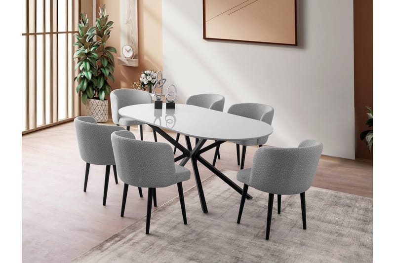 Aura Spisebord 180 cm Rektangulært - Lys grå - Møbler - Bord - Spisebord & kjøkkenbord