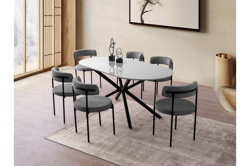 Aura Spisebord 180 cm Rektangulært - Lys grå - Møbler - Bord - Spisebord & kjøkkenbord