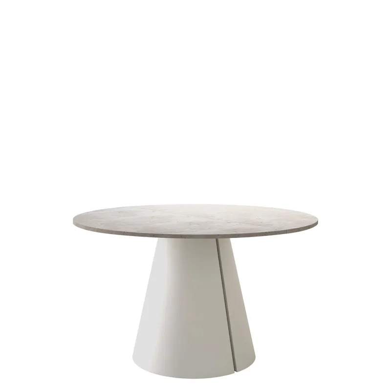 Aurion Rundt Uttrekkbart Spisebord 100–176 cm, beige travertin