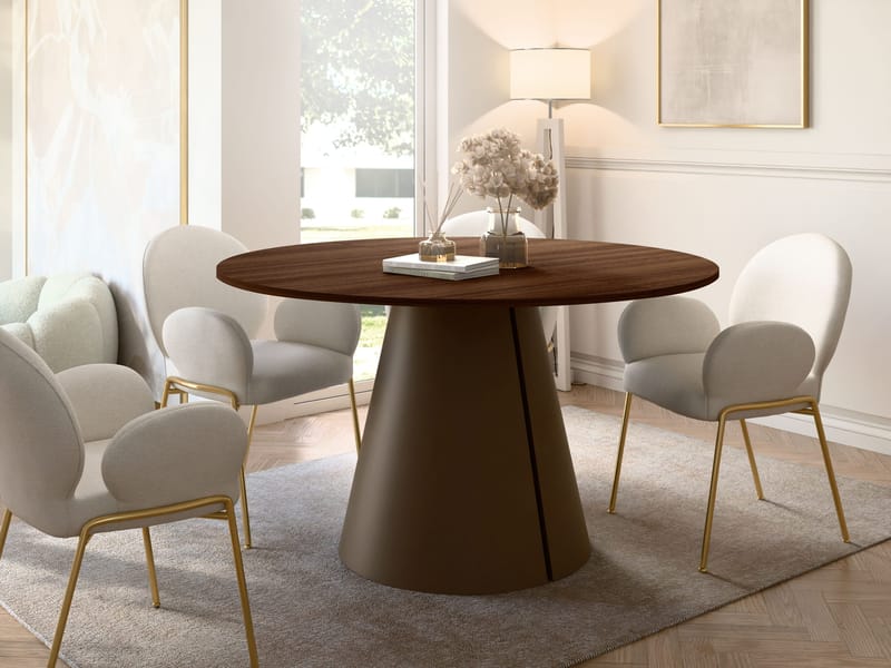 Aurion Rundt Uttrekkbart Spisebord 100–176 cm - brun/kobber - Møbler - Bord - Spisebord & kjøkkenbord