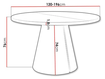 Aurion Rundt Uttrekkbart Spisebord 120–196 cm - brun/kobber - Møbler - Bord - Spisebord & kjøkkenbord