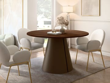 Aurion Rundt Uttrekkbart Spisebord 120–196 cm - brun/kobber - Møbler - Bord - Spisebord & kjøkkenbord