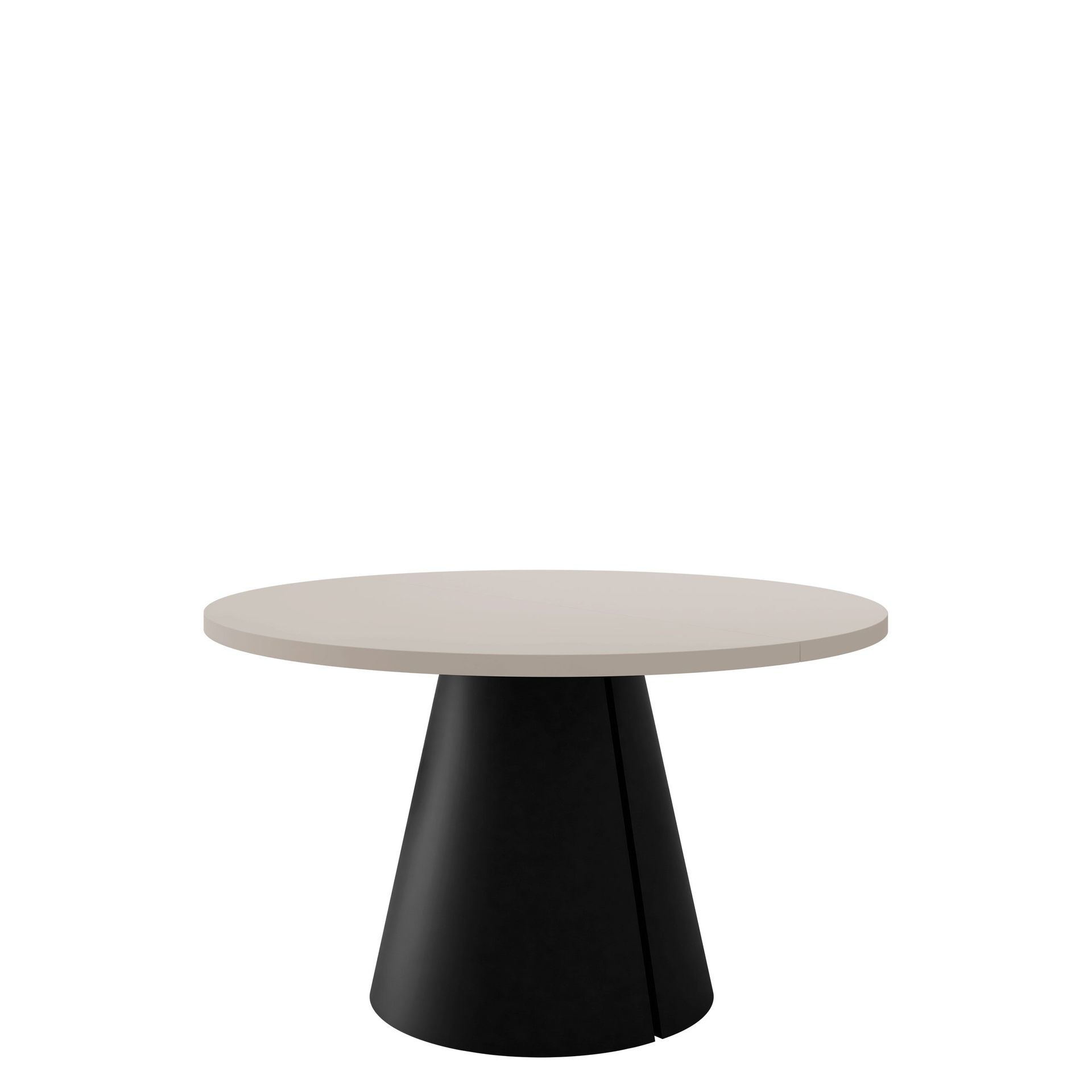 Aurion Spisebord rundt uttrekkbart 100-174 cm - svart, beige