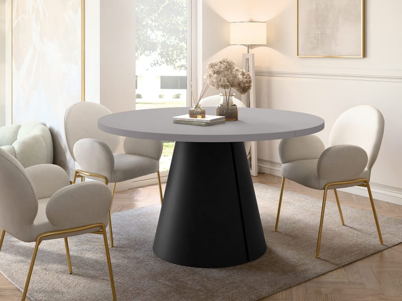 Aurion Spisebord rundt uttrekkbart 100-174 cm - svart, grå - Møbler - Bord - Spisebord & kjøkkenbord