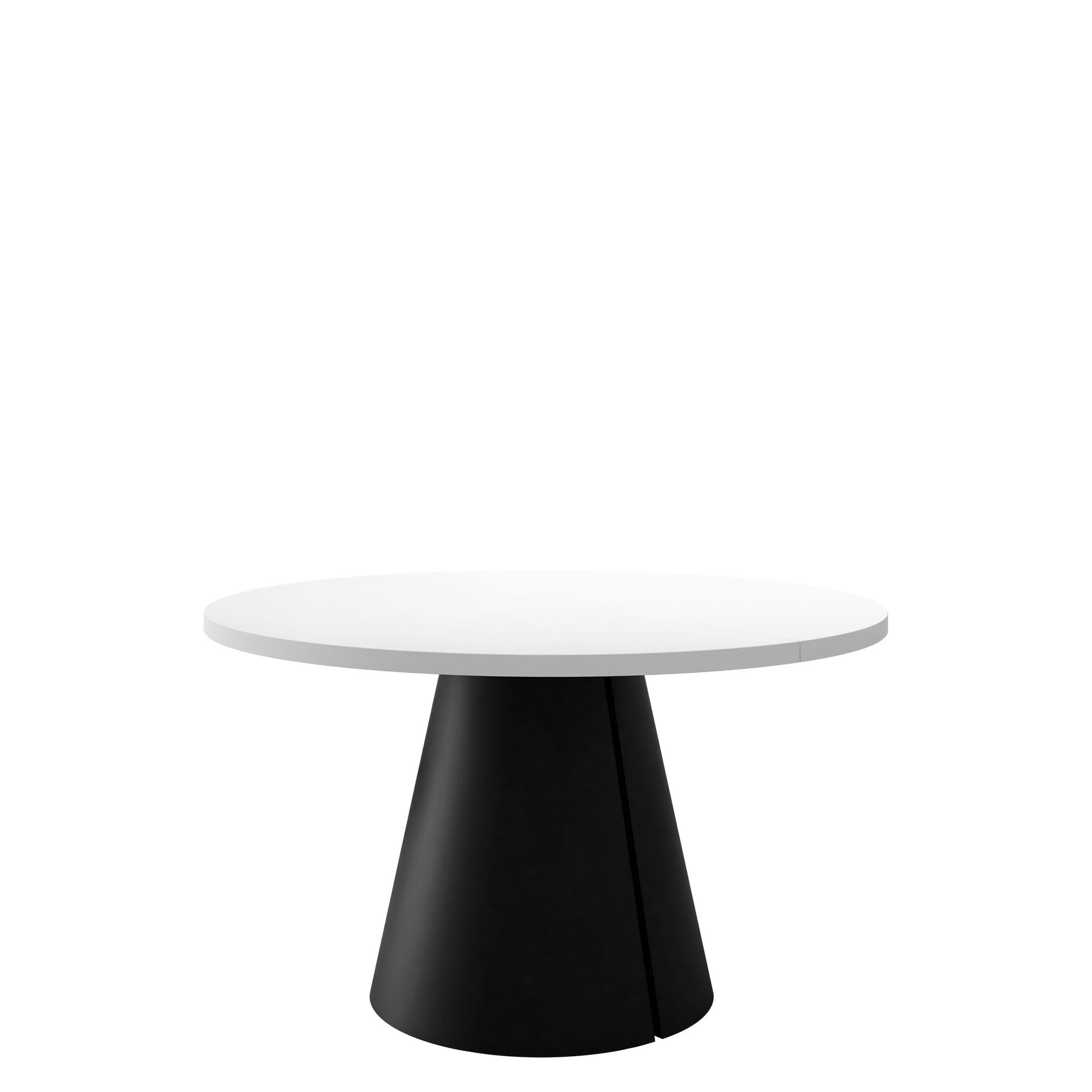 Aurion Spisebord rundt uttrekkbart 100-174 cm - svart, hvit